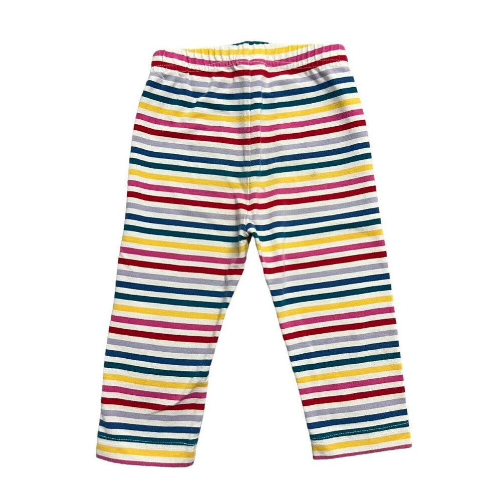 Hanna Andersson Sz 100 (4Y) Colorful Stripe Cropped Leggings - Picture 3 of 6